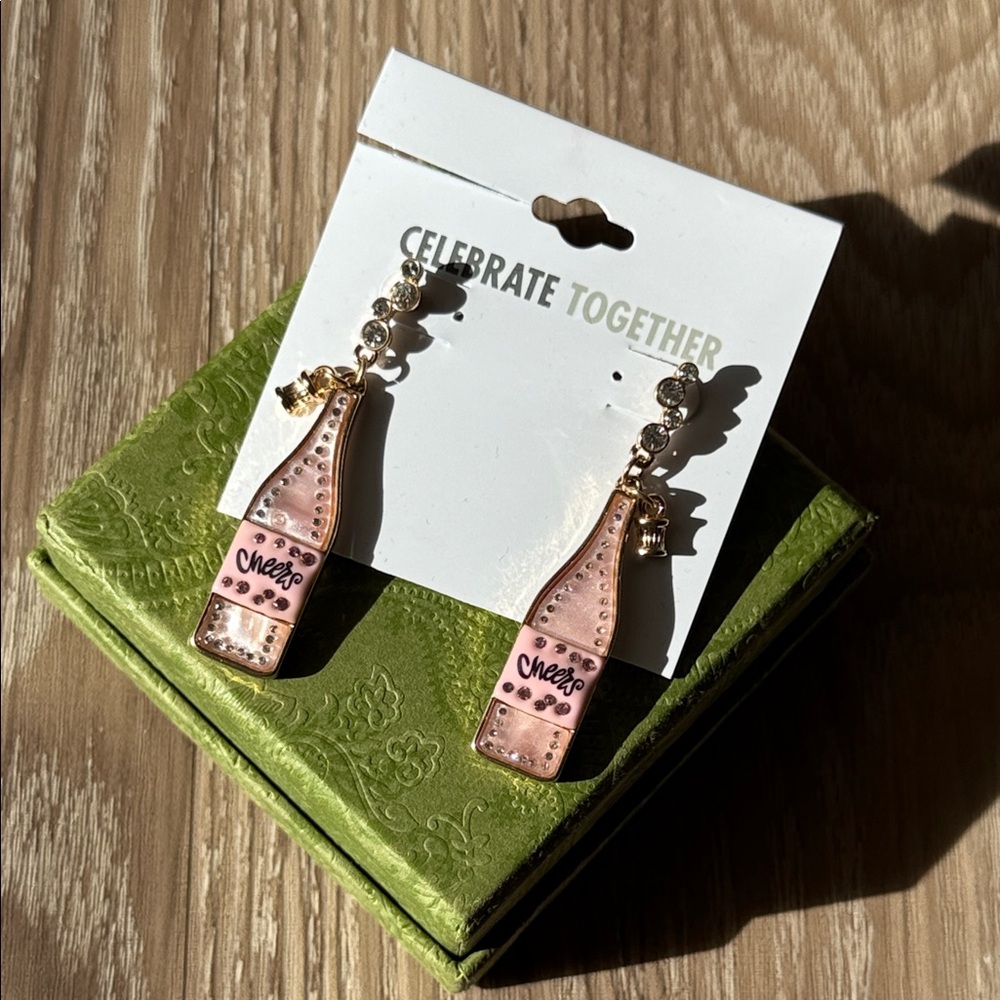 Celebrate Together Pink Bottle Earrings